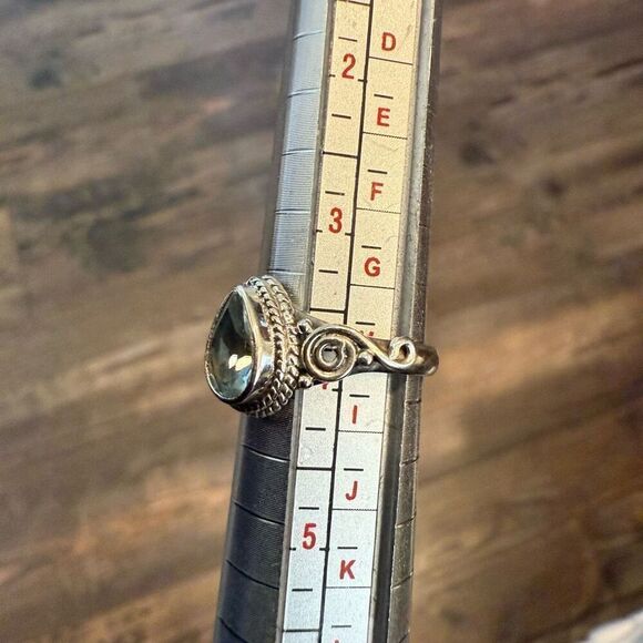 Natural Topaz Sterling Silver Ring Dainty Marquise Cut Bali Framed Sz 4 New - Picture 2 of 4